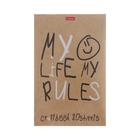 Блокнот А5, 80 листов в клетку, на скрепке "Моя жизнь, мои правила", обложка мелованный картон, блок офсет - фото 9223339