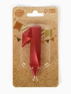 Свеча в торт «Грань», цифра 1, красный металлик, 6.5 см - Фото 5