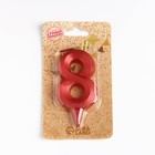 Свеча в торт «Грань», цифра 8, красный металлик, 6.5 см - Фото 5