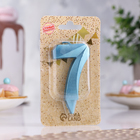 Свеча в торт «Грань», цифра 7, голубой металлик, 6.5 см - Фото 2