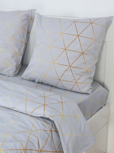 Постельное бельё 2-спальное «Этель» Beauty, поплин, серое