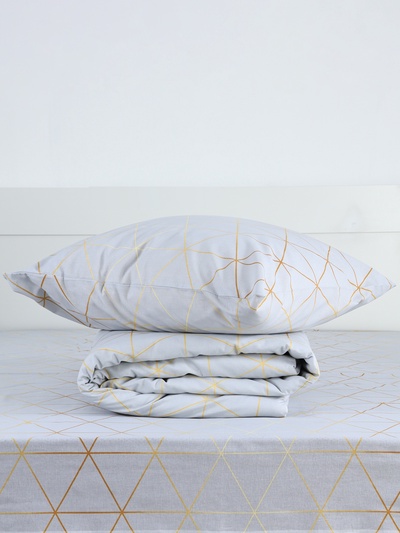 Постельное бельё 2-спальное «Этель» Beauty, поплин, серое