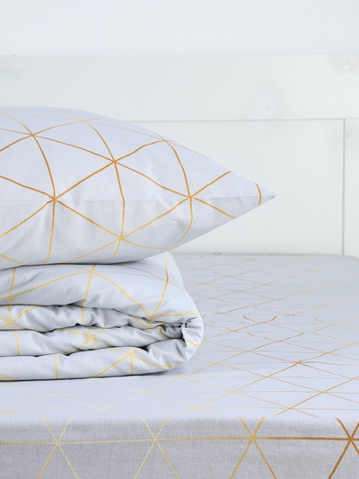 Постельное бельё 2-спальное «Этель» Beauty, поплин, серое