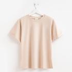 Футболка женская MINAKU, цвет бежевый, р-р 48 - фото 808617021 Футболка женская MINAKU, цвет бежевый, р-р 48 - фото 808617021