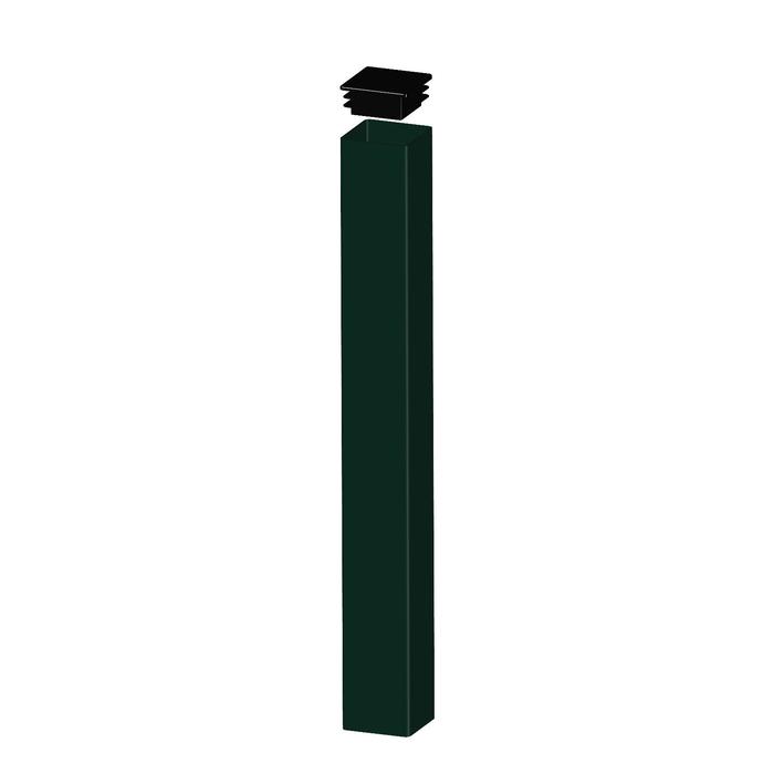 Столб, 60 × 40 мм, толщина 1,5 мм, высота 2,5 м, с заглушкой, зелёный - Фото 1