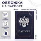 Обложка для паспорта, цвет синий - фото 9224233