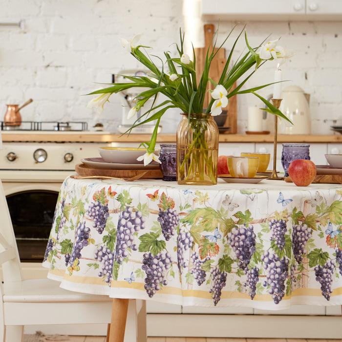 Скатерть «Этель» Provence, d=150±3 см, 100% хлопок, саржа 190 г/м²