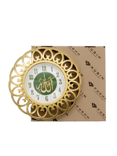 Часы настенные, интерьерные "Мусульманство", бесшумные, d-30 см, корпус золотой