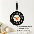 Часы настенные интерьерные для кухни "Сковорода", бесшумные, 25 х 43 см, чёрные, АА - фото 297622636