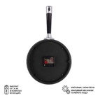 Часы настенные интерьерные для кухни "Сковорода", бесшумные, 25 х 43 см, чёрные, АА - Фото 2