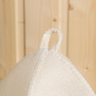 Набор для бани "Белый" без вышивки шапка, варежка, коврик в плёнке - Фото 5