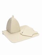 Набор для бани, шерсть 30%, полиэфир 70%, 3 предмета: шапка, рукавица, коврик, «Добропаровъ» - Фото 8