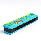 Губная гармошка «Курочка», размер 2×13×3 см, бирюзовая - Фото 3