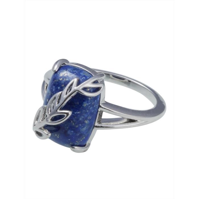Кольцо с лазуритом "Диана", родирование, размер 18 - Фото 1