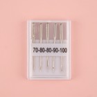 Набор для бытовых швейных машин: 4 шпульки, 5 игл 70, 80, 90, 100 - Фото 4