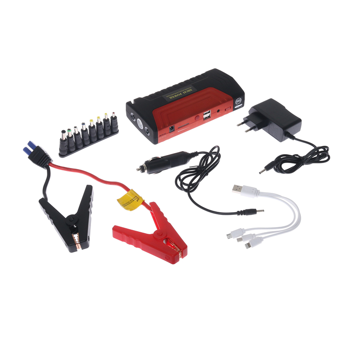 Пуско-зарядное устройство 6000 мАч, 3 LED, 2USB, DC 12V, - Фото 1