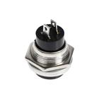 Выключатель-кнопка, 250 В, 2 А, ON-OFF, 2с, d=16,2 мм, без фиксации, металл, черная (комплект 100 шт) - фото 37905130