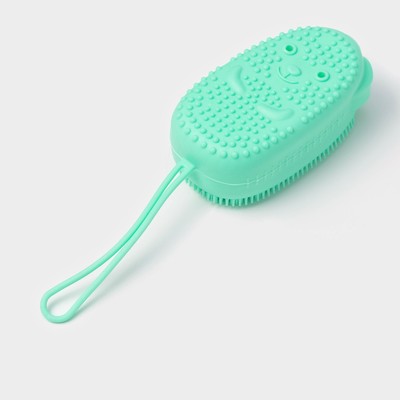 Щётка силиконовая для тела с поролоном Доляна «Мышонок», зелёная