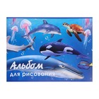 Альбом для рисования А4, 40 листов на скрепке "Морской мир", обложка мелованный картон, внутренний блок офсет 100 г/м² - фото 9225165