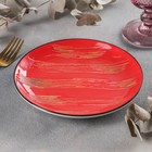 Тарелка фарфоровая десертная Wilmax Scratch, d=17,5 см, цвет красный - Фото 2