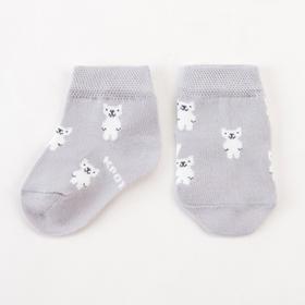 Носки Крошка Я "Мишки", серый, 6-8 см