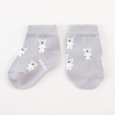Носки Крошка Я "Мишки", серый, 8-10 см