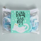 Дорожный набор "Будь как кот", подушка, маска, беруши, зеркальце-расческа - фото 6405120