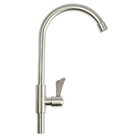 Моносмеситель ZEIN Z01, нержавеющая сталь, поворотный излив, сатин - Фото 4