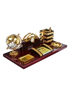 Набор настольный 6 в 1 (блок д/бумаг, подставка для печати, карандашница, часы, визитница, глобус) - Фото 13