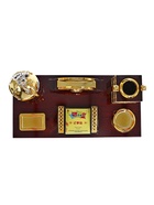 Набор настольный 6 в 1 (блок д/бумаг, подставка для печати, карандашница, часы, визитница, глобус) - Фото 14