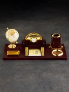 Набор настольный 6 в 1 (блок д/бумаг, подставка для печати, карандашница, часы, визитница, глобус) - Фото 8