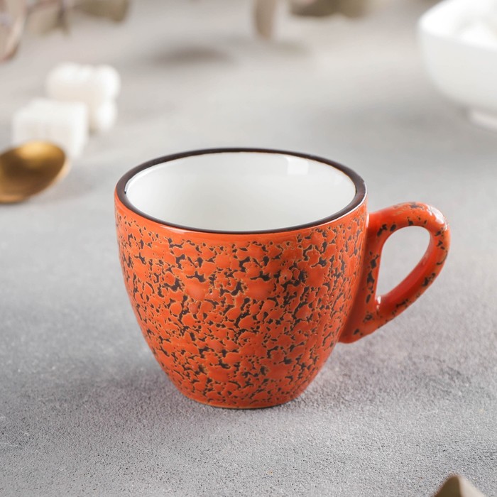 Чашка фарфоровая кофейная Wilmax Splash, 110 мл, цвет оранжевый
