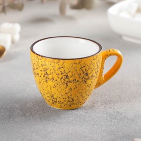 Чашка фарфоровая кофейная Wilmax Splash, 110 мл, цвет жёлтый