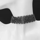 Чокер «Сетка» со стразами, цвет белый в чёрном, L=32см - Фото 1