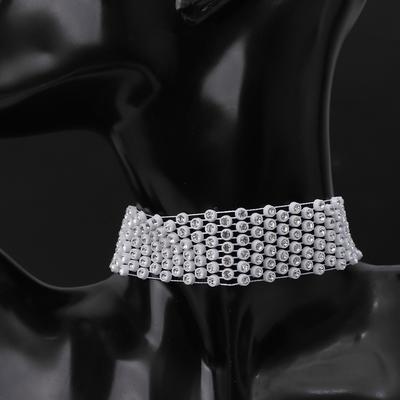 Чокер «Сетка» со стразами, цвет белый ,L=32см