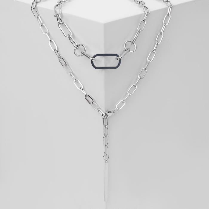 Кулон на цепочке «Палочка», L=45 см, цвет серебро