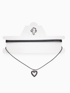 Чокер «Двойной» с нитью, сердечко, цвет бело-чёрный в серебре, L=32 см - Фото 5