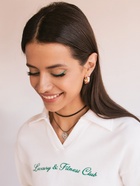 Чокер «Двойной» с нитью, сердечко, цвет бело-чёрный в серебре, L=32 см - Фото 4