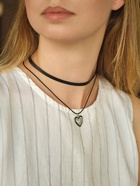 Чокер «Двойной» с нитью, сердечко, цвет бело-чёрный в серебре, L=32 см - Фото 8