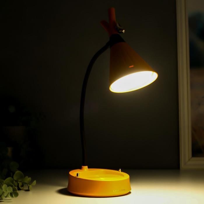 Настольная лампа с диммером 16299/1YL LED 4Вт USB АКБ 3000-6000К желтый 12,3х12,3х37 см RISALUX  544 - фото 1907216984