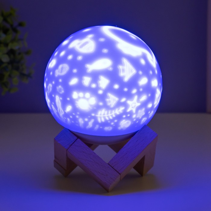 Ночник "Рыбки" LED USB RGB 9,5х9,5х12,5 см RISALUX - Фото 1