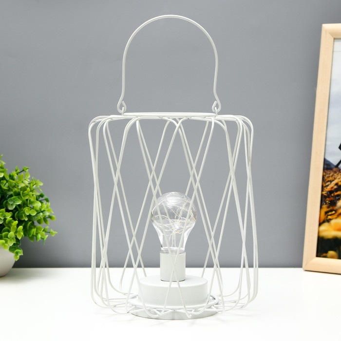 Ночник лофт 16451/1WT LED от батареек 3хАА белый 17×17×21 см RISALUX