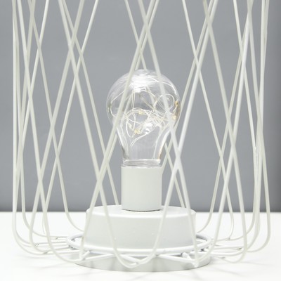 Ночник лофт 16451/1WT LED от батареек 3хАА белый 17×17×21 см RISALUX
