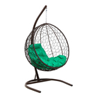 Подвесное кресло КОКОН «Круглое» зелёная подушка, стойка - Фото 3