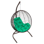 Подвесное кресло КОКОН «Круглое» зелёная подушка, стойка - Фото 4