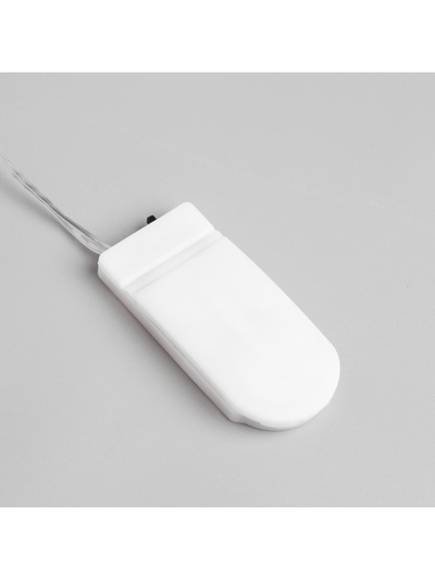 Гирлянда «Мишура» 2 м, роса, IP20, серебристая нить, 50 LED, от батареек CR2032×2, свечение белое