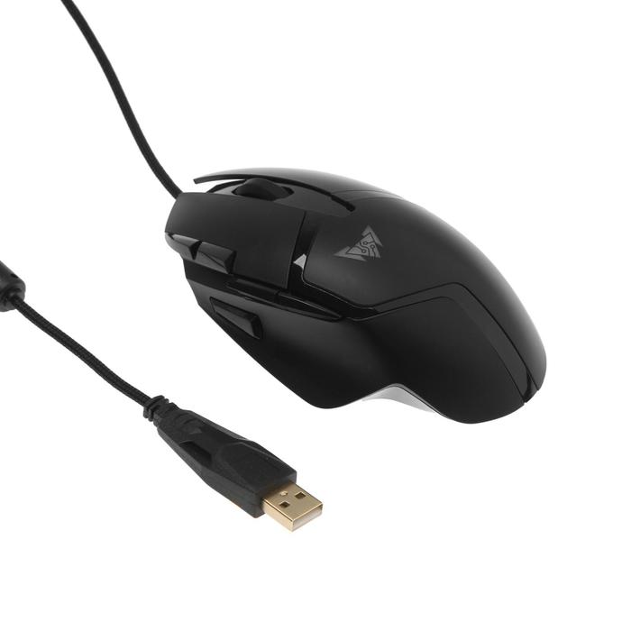 Мышь CROWN CMGM-901, игровая, проводная, оптическая 4800 dpi, подстветка, 8 кнопок, черная - Фото 1