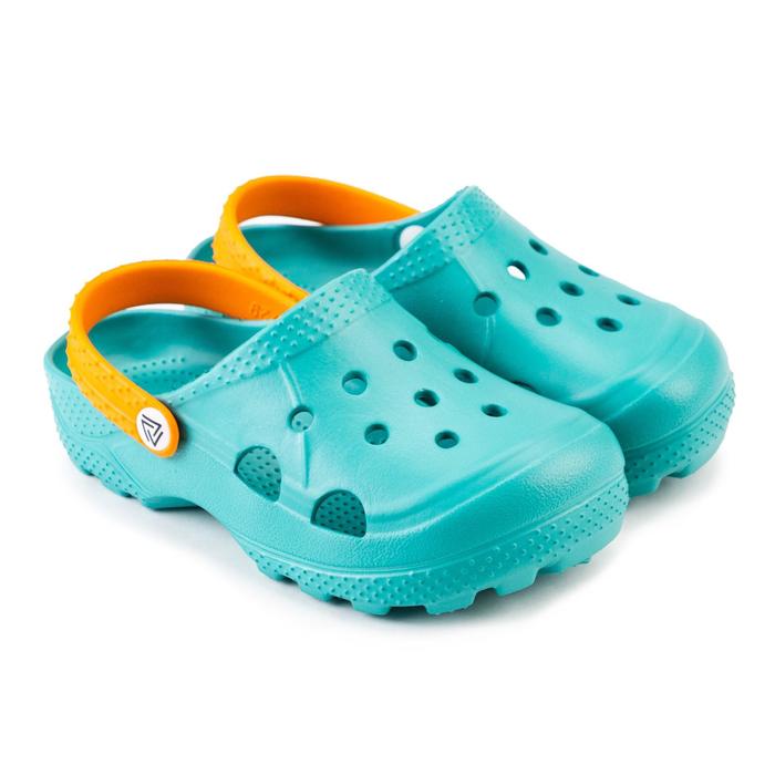 Сабо детские, цвет аквамарин/оранжевый, размер 34-35 - Фото 1