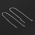 Основы для пусет 100×0.8 мм, протяжки с цепочкой, цвет серебро (пара) - Фото 3