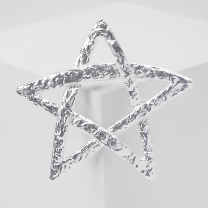 Брошь «Звезда» пятиконечная, цвет серебро - Фото 1